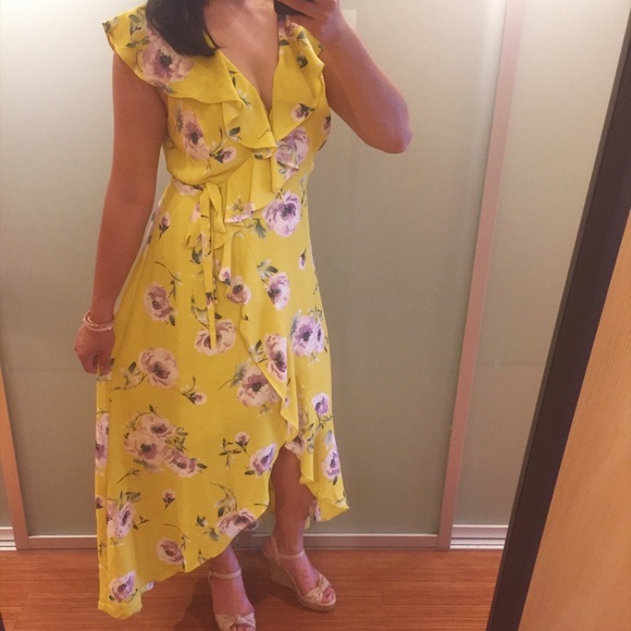 leith ruffle wrap maxi dress